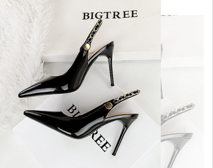 Chain banquet high-heeled shoes hollow shoes for women