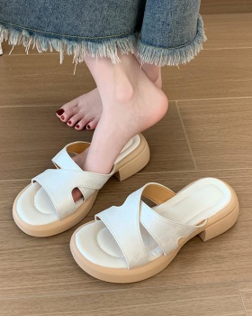 France style shoes open toe slippers for women