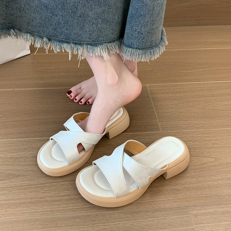 France style shoes open toe slippers for women