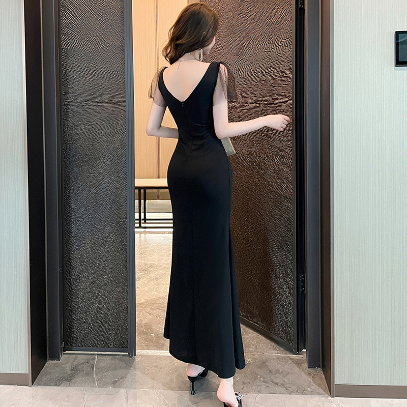 Long package hip evening dress night show dress for women