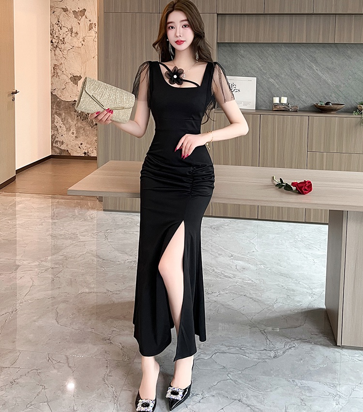 Long package hip evening dress night show dress for women