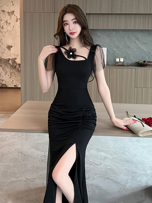 Long package hip evening dress night show dress for women