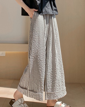 Crimping casual pants loose wide leg pants for women