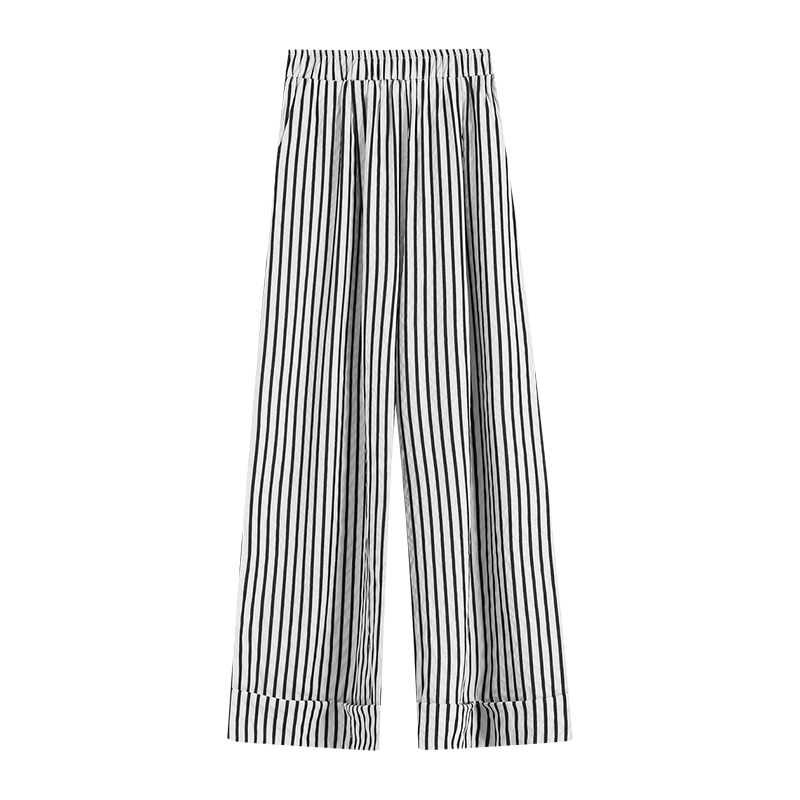 Crimping casual pants loose wide leg pants for women