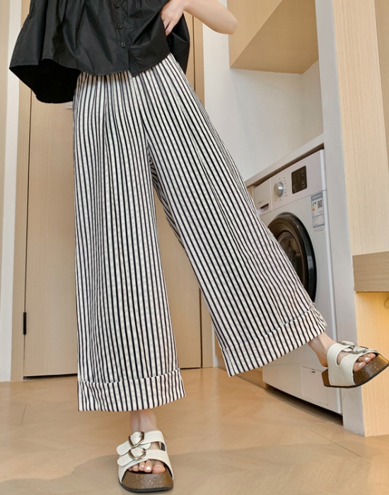 Crimping casual pants loose wide leg pants for women