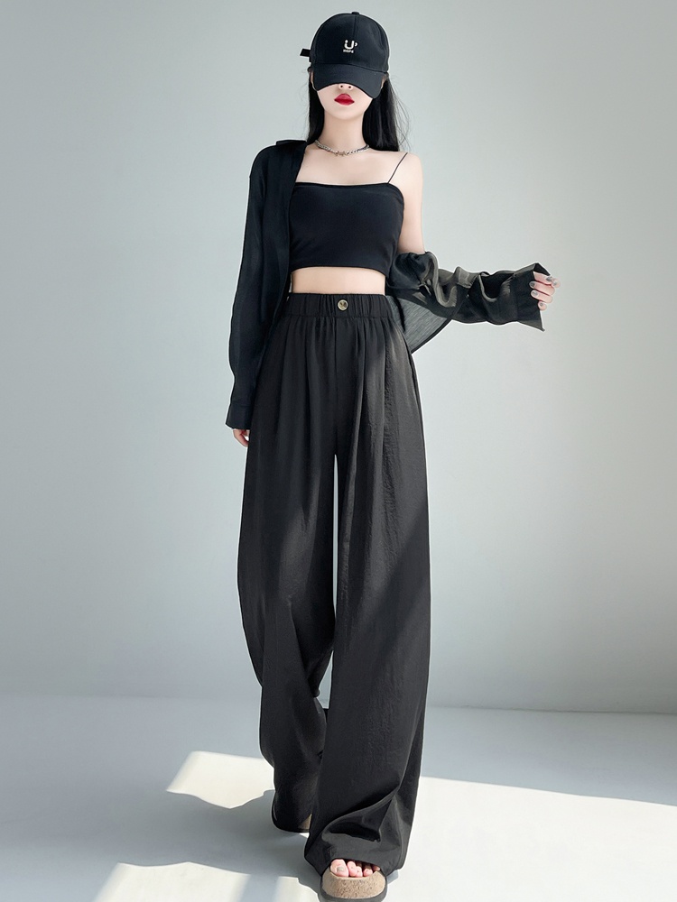 Drape suit pants summer wide leg pants for women