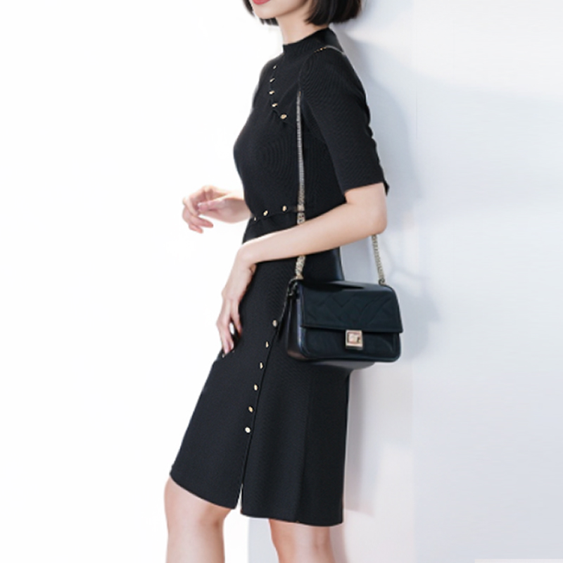 No pilling tender France style dingkou dress for women