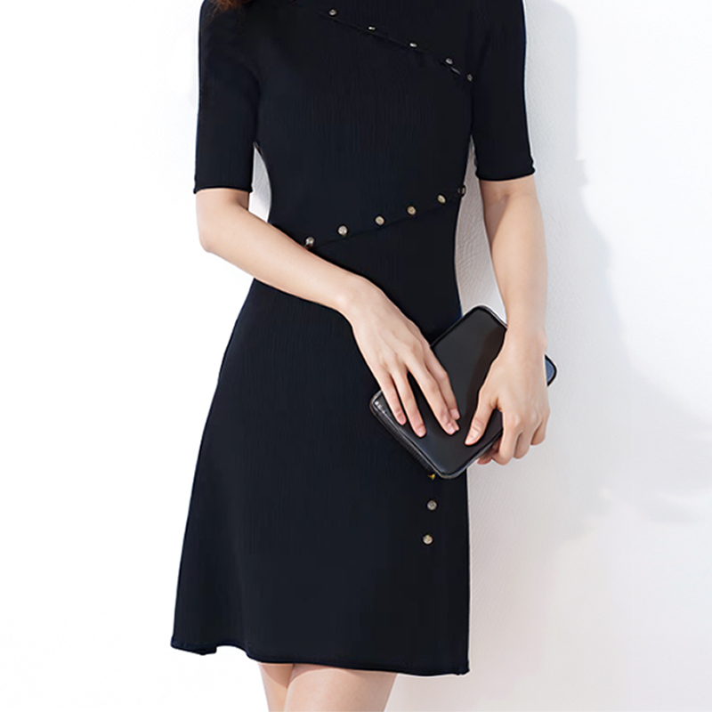 No pilling tender France style dingkou dress for women