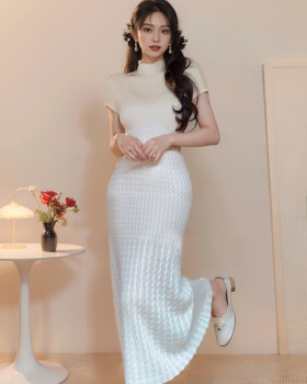 Bottoming sexy summer split knitted dress for women