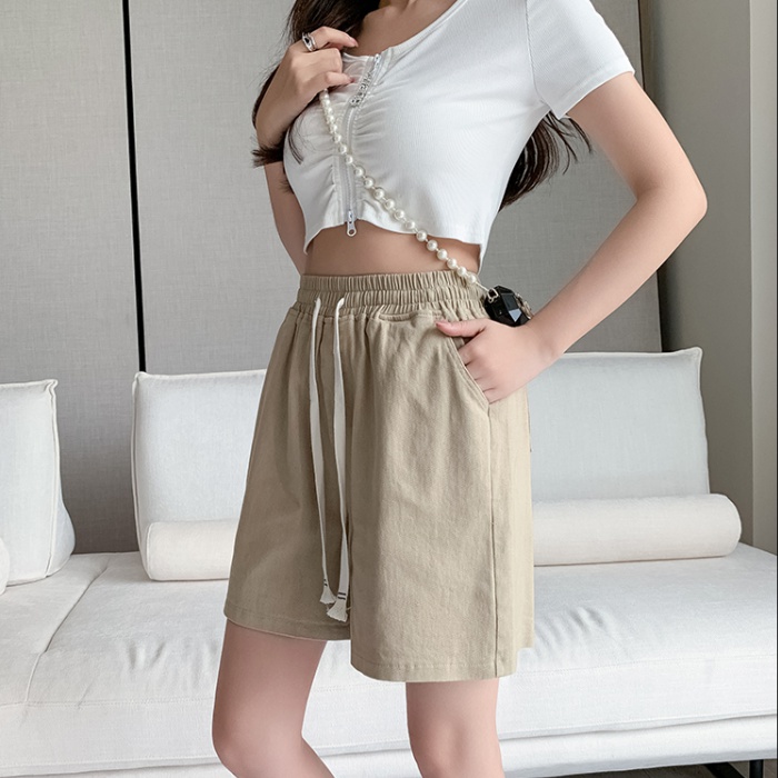 All-match washed cotton jeans fashion slim summer shorts