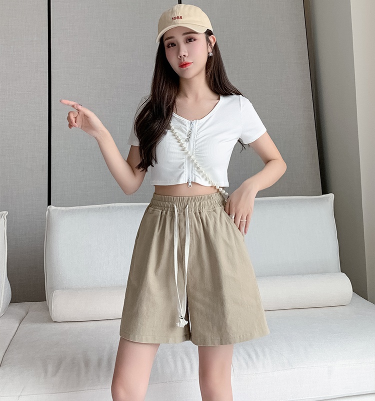 All-match washed cotton jeans fashion slim summer shorts