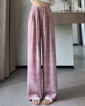 Cotton linen pants tie dye wide leg pants for women