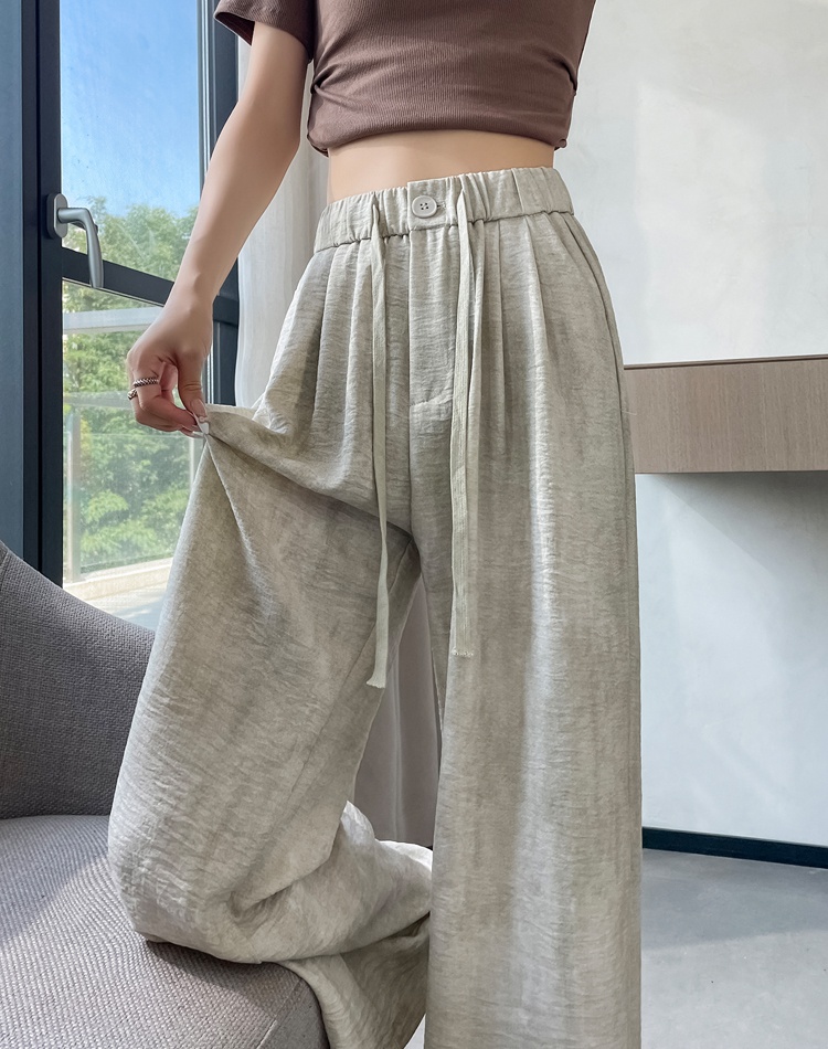 Cotton linen pants tie dye wide leg pants for women