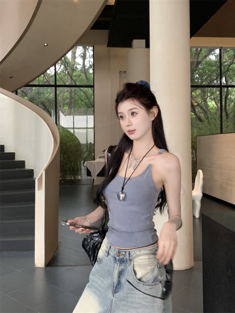 Transparent niche retro invisible shoulder strap vest