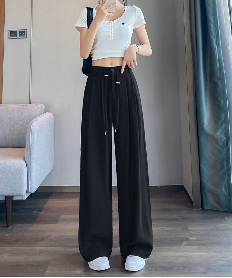 Summer wide leg pants straight casual pants for women