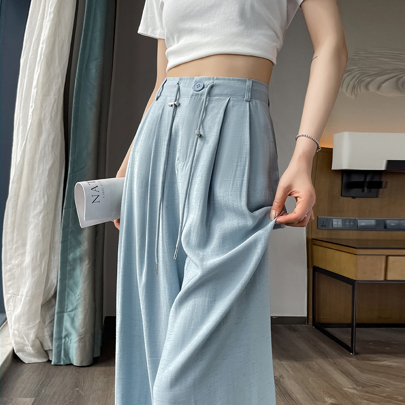 Summer wide leg pants straight casual pants for women