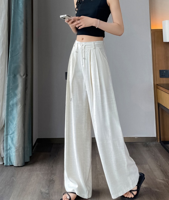 Summer wide leg pants straight casual pants for women