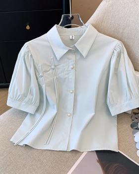 Short sleeve cotton shirt summer tops for women