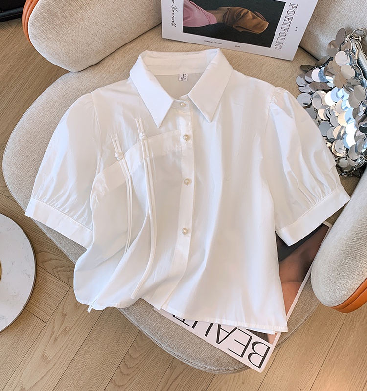 Short sleeve cotton shirt summer tops for women