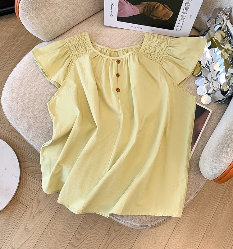 Short sleeve round neck tops summer loose shirt