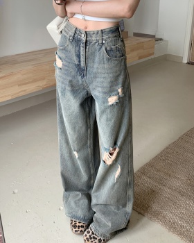 High waist spicegirl long pants wide leg jeans for women