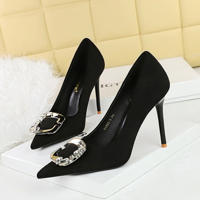 Metal banquet high-heeled shoes belt buckle shoes for women