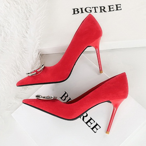 Metal banquet high-heeled shoes belt buckle shoes for women