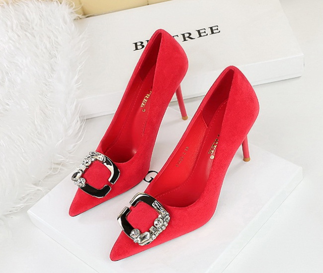 Metal banquet high-heeled shoes belt buckle shoes for women