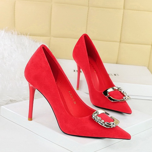 Metal banquet high-heeled shoes belt buckle shoes for women