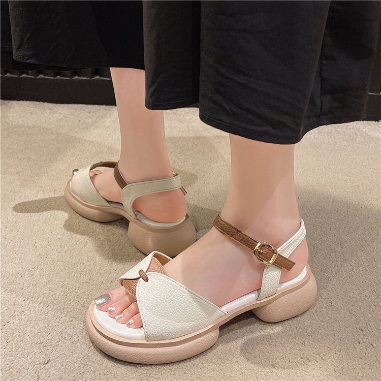 Summer thick crust lady shoes rome France style sandals