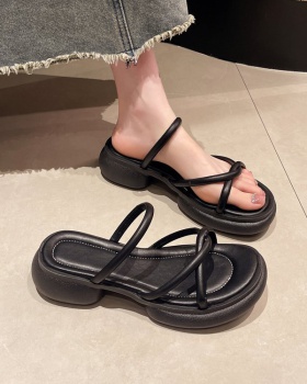 Sandy beach thick crust slippers lady shoes for women