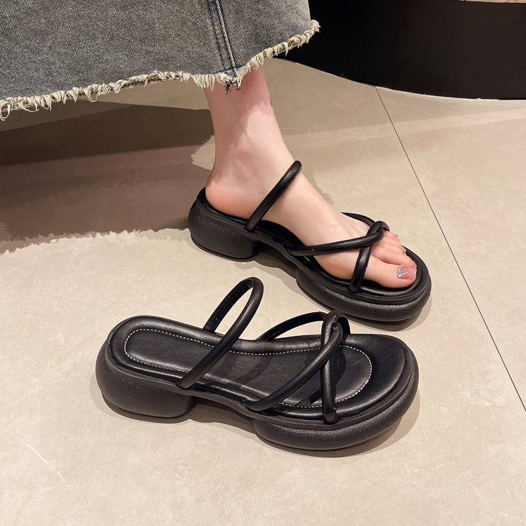 Sandy beach thick crust slippers lady shoes for women