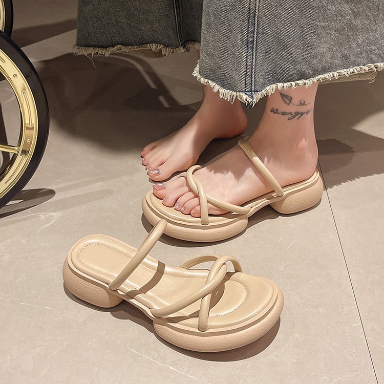 Sandy beach thick crust slippers lady shoes for women