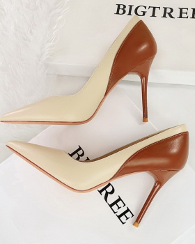 Fine-root high-heeled shoes pointed shoes for women