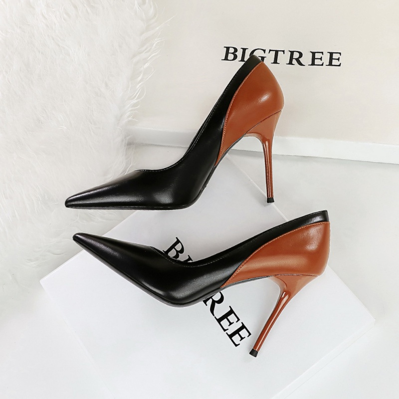 Fine-root high-heeled shoes pointed shoes for women