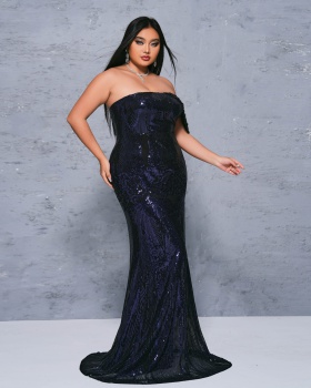 Fat sequins evening dress long sexy dress for women