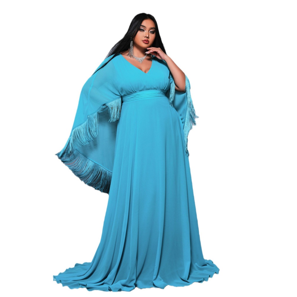 Long V-neck large yard dress European style sexy shawl