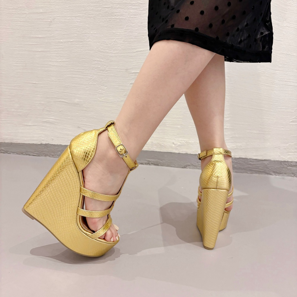 Hollow high-heeled sandals ultrahigh platform for women