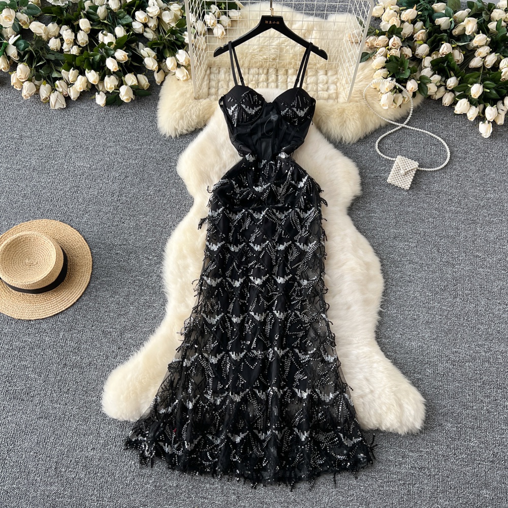 Gauze ladies dress sexy evening dress for women