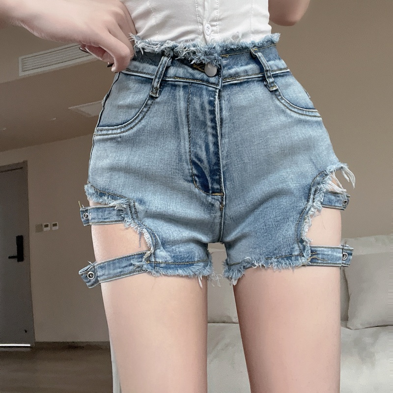 Denim sexy fashion short spicegirl hollow shorts