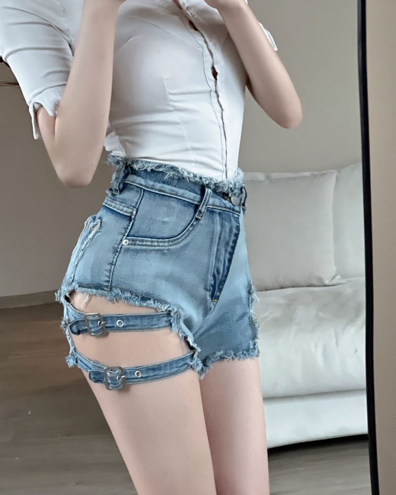 Denim sexy fashion short spicegirl hollow shorts