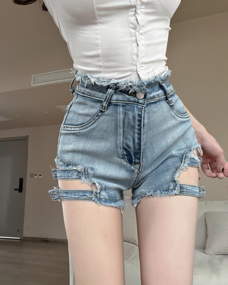 Denim sexy fashion short spicegirl hollow shorts