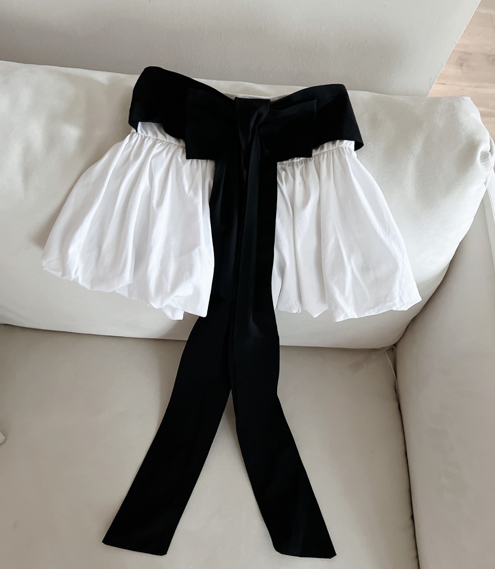 Bow white short skirt fashion skirt for women