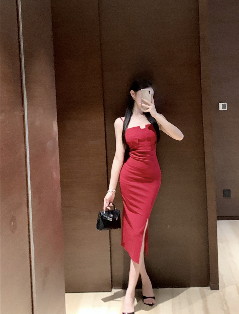 Stereoscopic fold dress ladies little sexy long dress