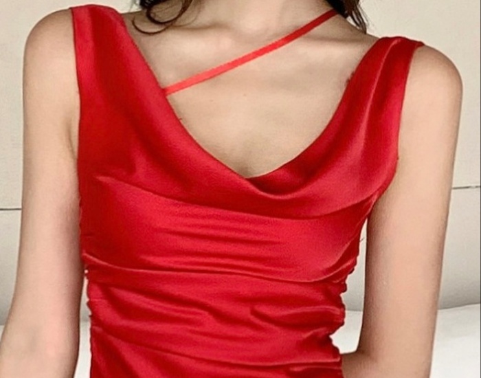 Satin dress temperament formal dress for women