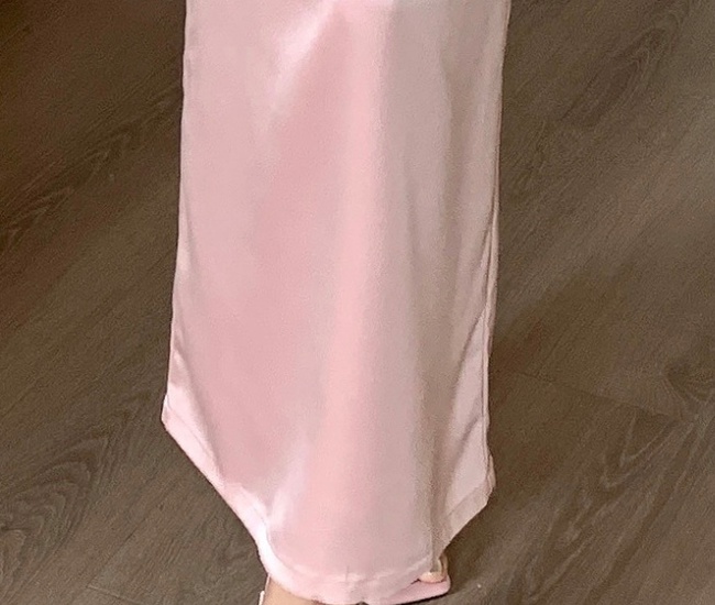 Satin gauze sweetheart dress splice bow long dress