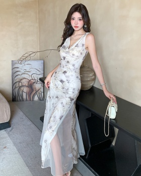 Summer temperament dress floral long dress for women