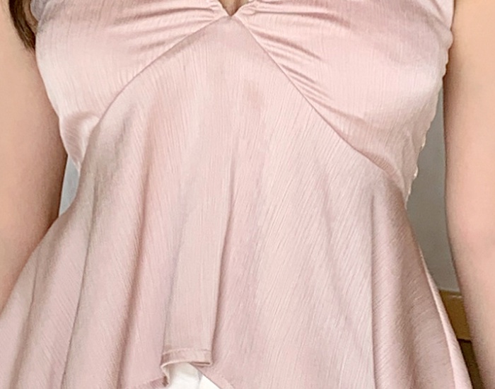 Pink halter tops temperament chiffon small shirt for women