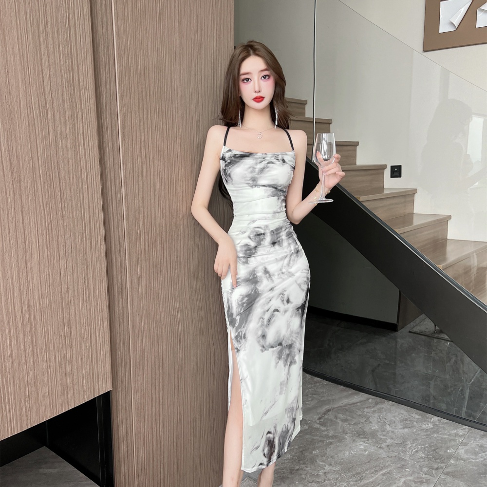 Temperament long strapless package hip mermaid dress