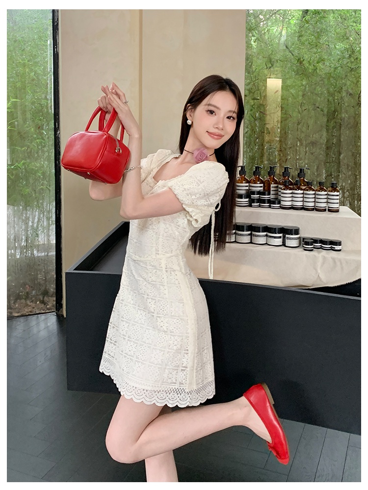 Lace pure France style elegant dress for women